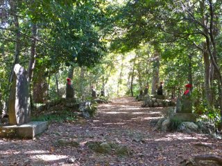I loved walking through this path lined on both sides by trees and statues wearing red caps.  There is a very spiritual and peaceful feel to this place.