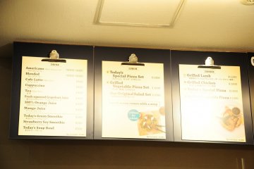 <p>Menu board for drink, lunch, and dinner</p>