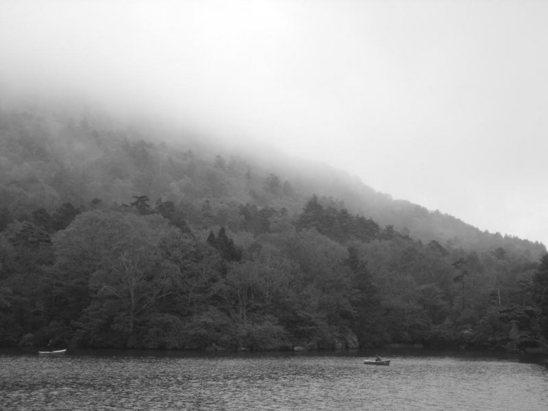 The beauty of the lake in the mist