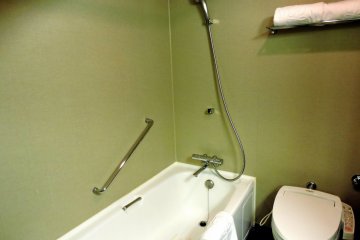 <p>The bathroom looks classic rather than high-tech</p>