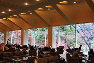<p>When you walk down the lobby, beautiful autumn leaves in the Japanese Garden outside draw your attention</p>