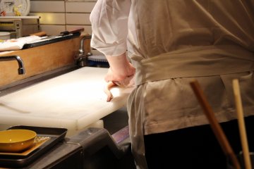 <p>Preparing sashimi</p>