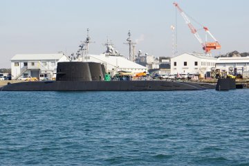 <p>The cruise of Yokosuka Naval Port starts off with a great view of these humongous Japanese submarines.</p>