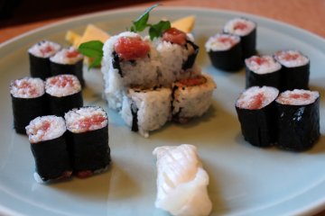 <p>Selection of maki sushi</p>