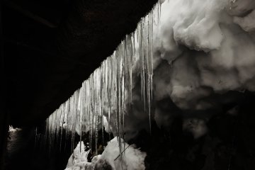 <p>On a village house trapped in snow, icicles sparkle as they catch the light - nature&#39;s artwork!</p>