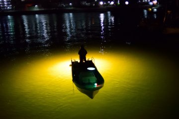 <p>Кажется, что рыбацкие лодки парят в луче света (река Синмати)</p>
