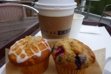 Delicious muffins, coffee and teas at Canal Cafe
