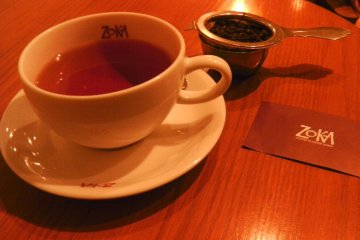<p>A cup of tea at Zoka Coffee</p>