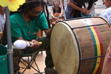 <p>Getting into the Jamaican rhythm at the One Love Jamaica Festival</p>