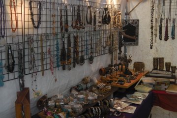 <p>Jewelry for sale at the Namaste India Festival</p>