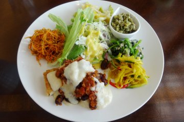 <p>The daily lunch plate includes a variety of vegetable-based specialties</p>