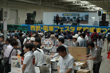<p>Shop for memorabilia from your favorite train line at the main hall. Various artists entertain throughout the day.&nbsp;</p>