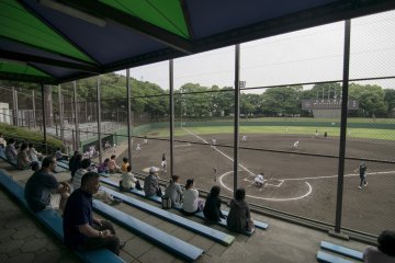<p>The open bleachers over at Hikari Baseball Park!</p>
