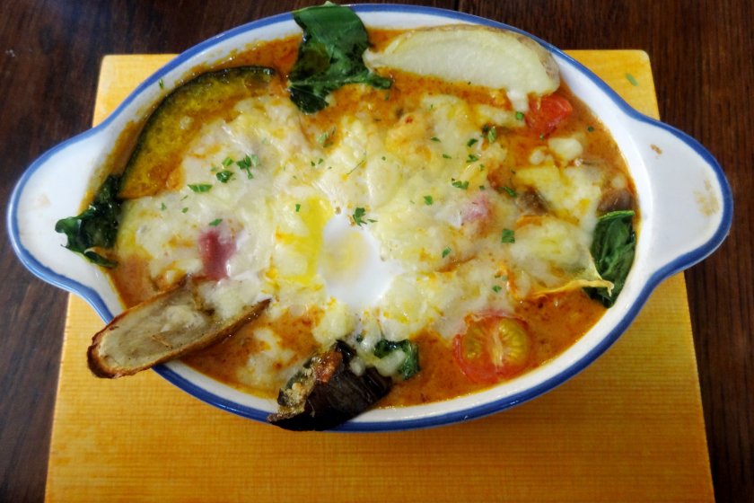 Yaki-curry, or baked curry topped with cheese, is a specialty of the Moji district of Kitakyushu