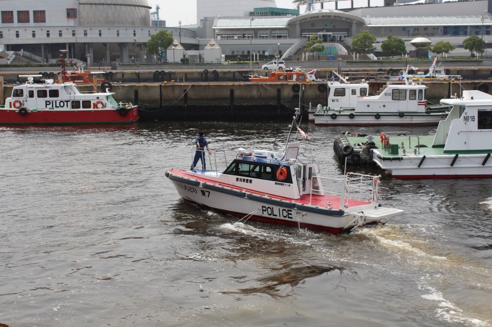 A police boat setting off