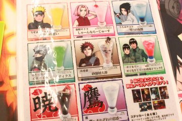 Drinks themed on Naruto characters&nbsp;