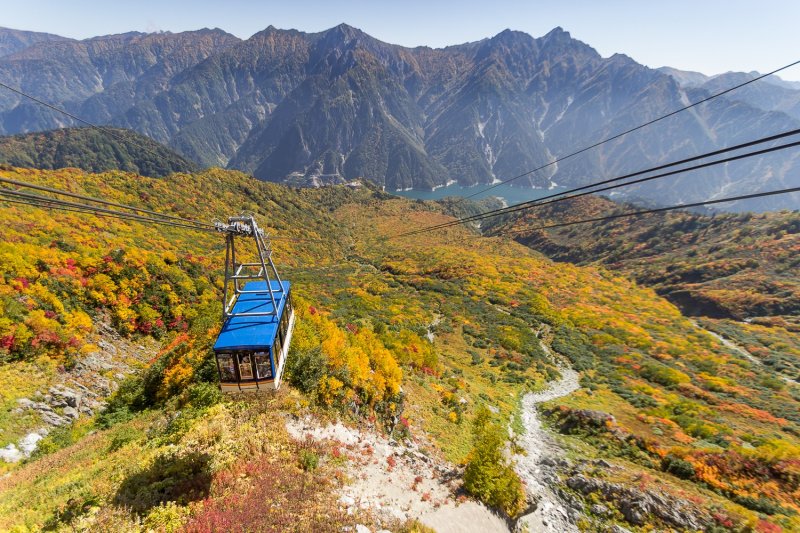 <p>The cable car takes you from Murodo down to Kurobe Dam</p>