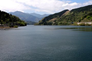 <p>Lake Miyagase behind the dam</p>