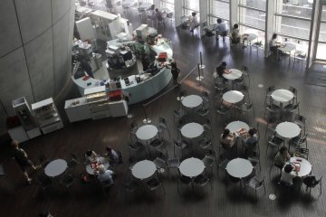 <p>One of the cafes located on the ground floor.&nbsp;</p>
