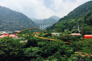 <p>A roller coaster in the mountains!</p>
