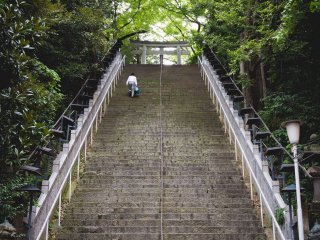 The steps of success leading to the Atago Jinja Shrine