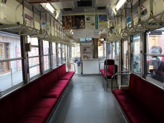 The interior of the Randen Tram