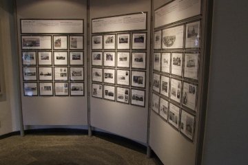 Panel displays with photographs and introductions of some of the most distinguished early foreign community members of Yokohama.