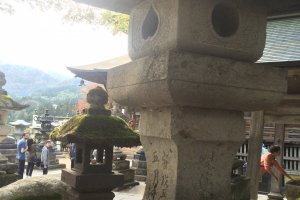 Japanese traditional stone lanterns found at many temples across Japan