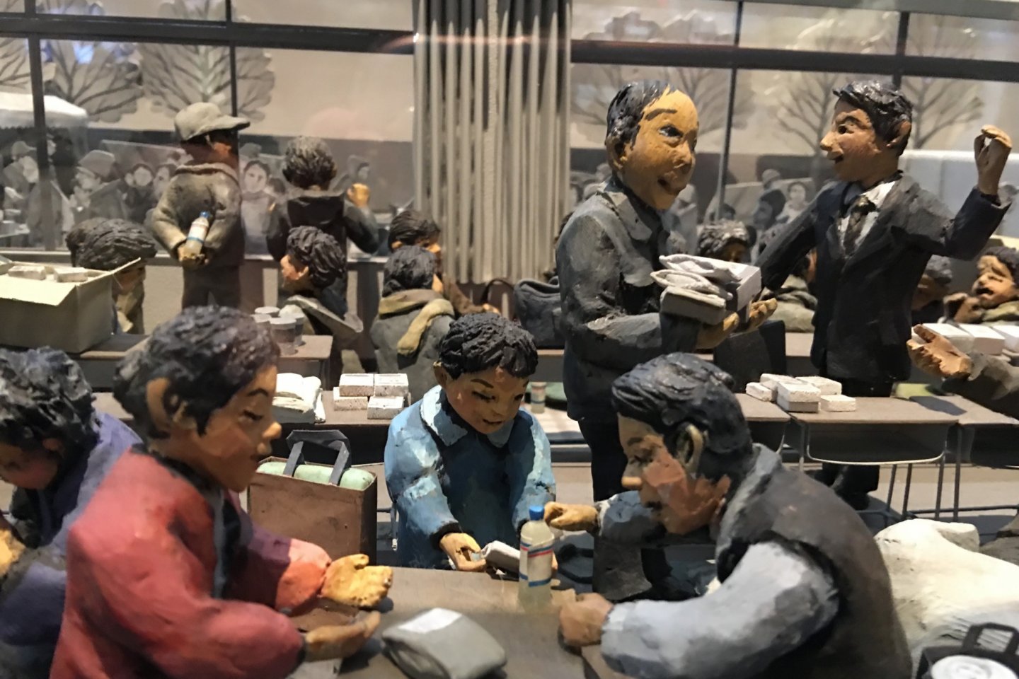 There are many detailed diorama on display.