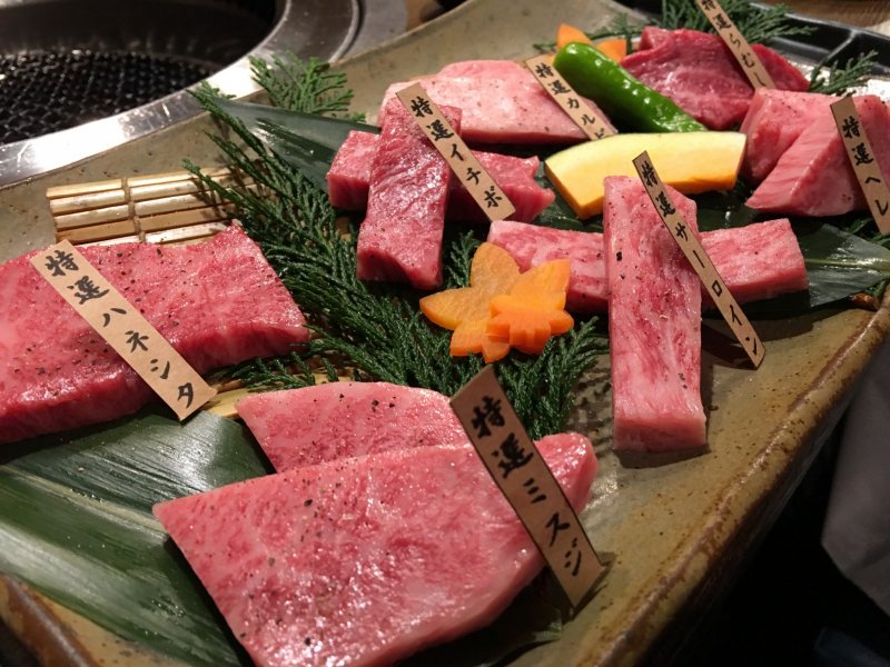 <p>I ordered the 14 dish course set that includes an assortment of cuts from various parts of a cow.</p>