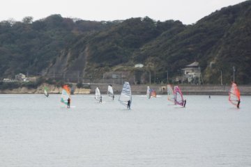 <p>Wind Surfers at Zushi Beach</p>