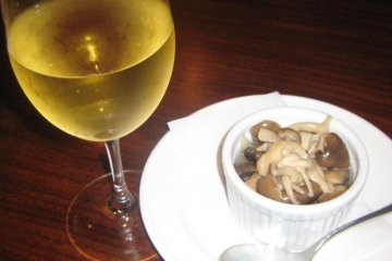 Mushrooms and wine