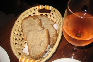Rose Wine and Bread Basket