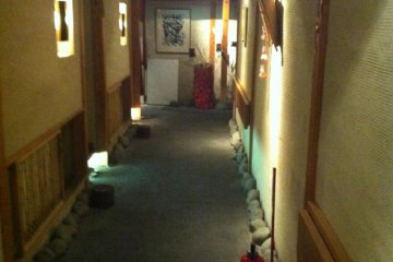 The corridors leading to the private dining rooms