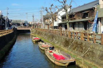 Boats on the Ono River in Sawara