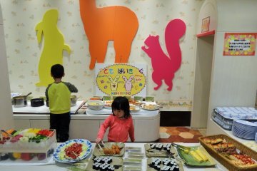 The kids' buffet is a serve-yourself hit with young diners