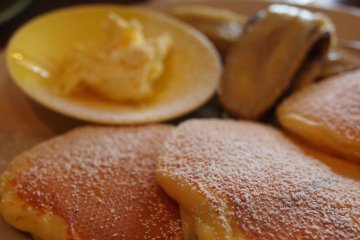 The banana pancakes are terrific.  Bakeshop is one of the few places to find pancakes in Tokyo