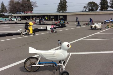 
These pedal-powered vehicles are referred to as norimono in Japanese 
