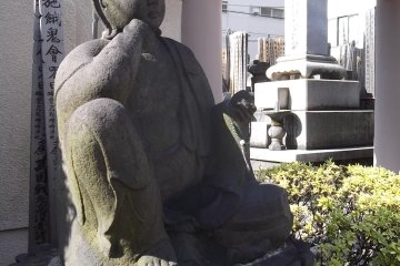 A statue by the cemetery