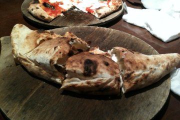 Meat and cheese calzone from Diavolo e bambina in Nagoya