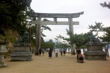 The grand entrance gate to the Itsukushima shrine