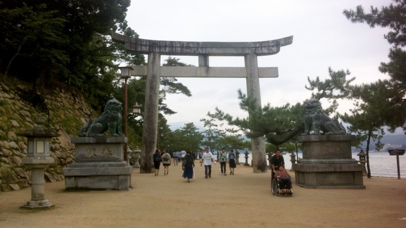The grand entrance gate to the Itsukushima shrine