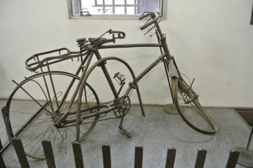 A destroyed bicycle from the fire