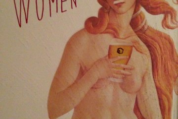 Botticelli's Venus with a beer foam moustache