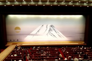 Mt Fuji adorns the stage before showtime