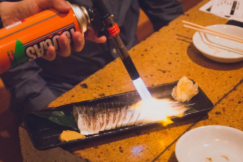 Flame grilled mackerel 