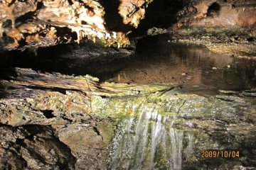 The clear pool of an underground spring