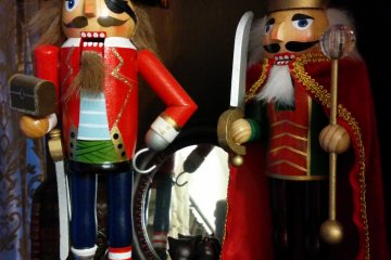 Nutcrackers standing at attention