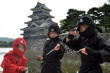 Ninja costume (ninja actually existed in Matsumoto in the 19th century)