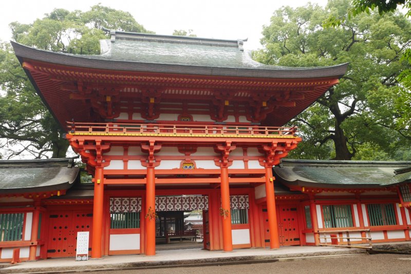 The shrine's atmosphere is peaceful, even on a rainy day